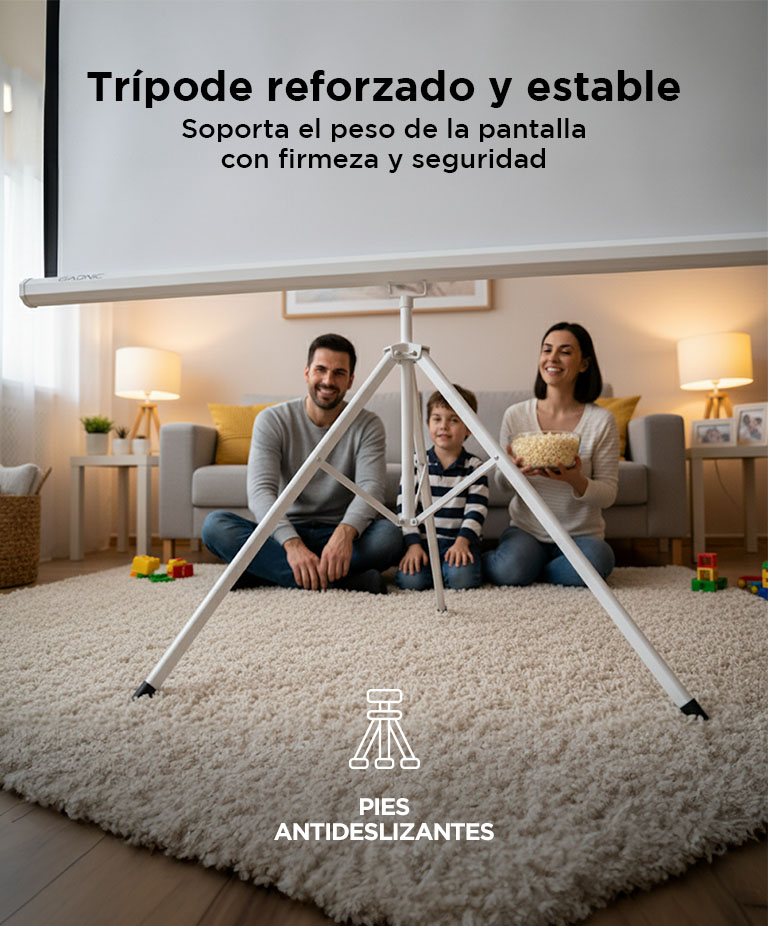 Pantalla Para Proyector Gadnic 100 Pulgadas Tripode 160 Grados Retractil Auto Lock Alta Estabilidad - Imagen 4