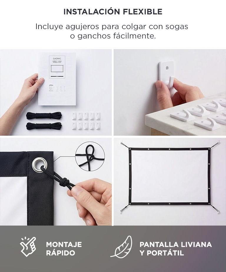 Pantalla Proyector Gadnic 120 Pulgadas Portátil Formato 169 - Imagen 5