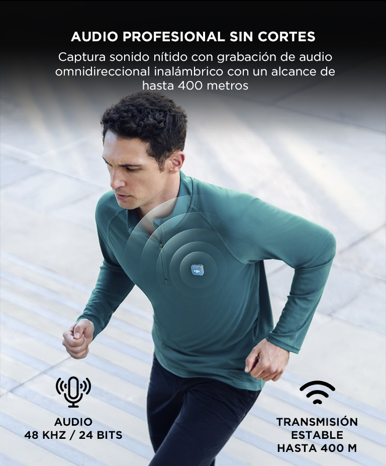 Mic Mini 2 DJI (2 TX + 1 RX Estándar + Estuche De Carga), Cancelación De Ruido, Conexión OsmoAudio - Imagen 3