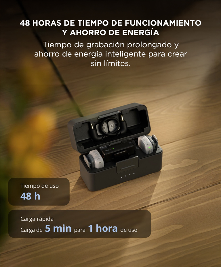 Mic Mini 2 DJI (2 TX + 1 RX Estándar + Estuche De Carga), Cancelación De Ruido, Conexión OsmoAudio - Imagen 5