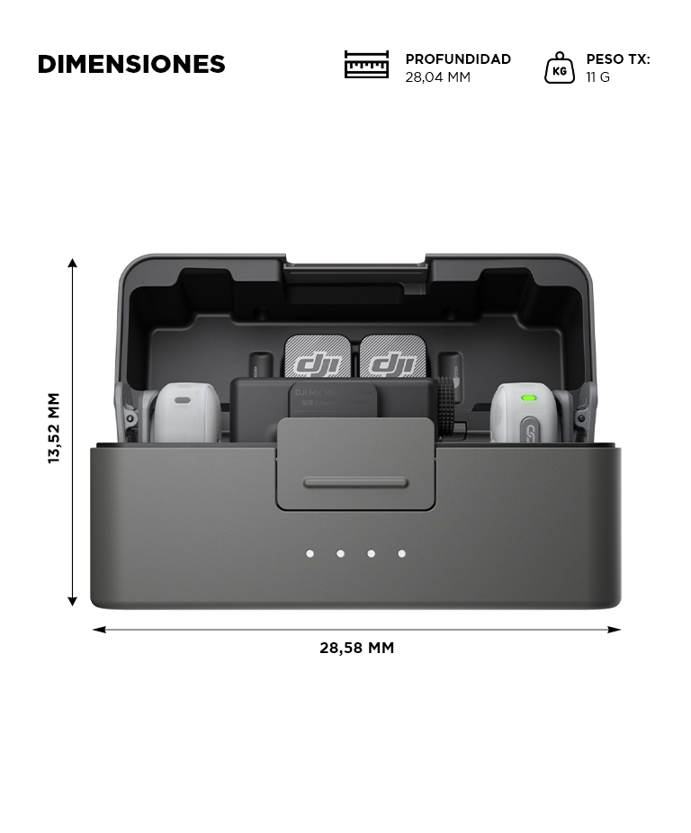 Mic Mini 2 DJI (2 TX + 1 RX Estándar + Estuche De Carga), Cancelación De Ruido, Conexión OsmoAudio - Imagen 6