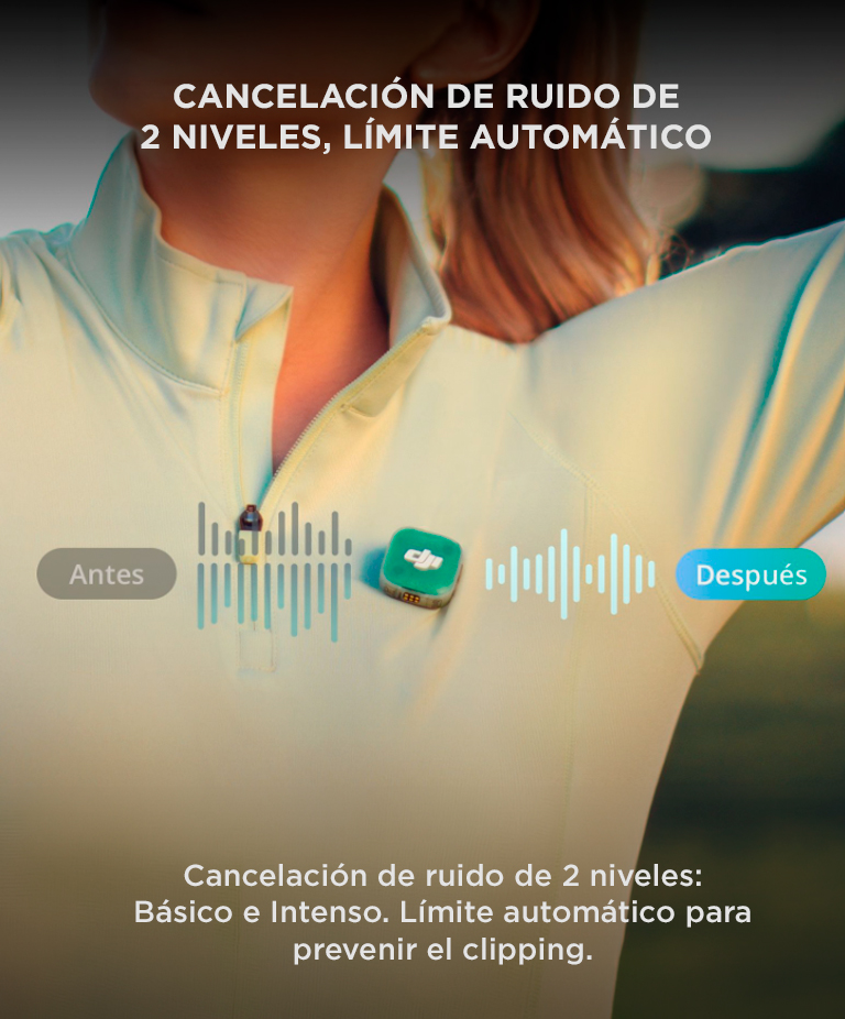 Mic Mini 2 DJI (1 TX + 1 RX Para Celular + Estuche De Carga), Ultraligero 11g, Cancelación De Ruido, Conexión OsmoAudio - Imagen 4