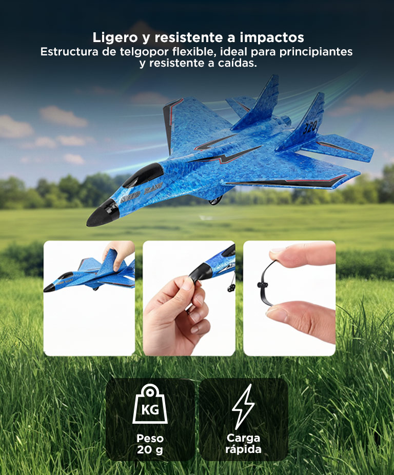 Avión Caza A Control Remoto Gadnic Carga Usb - Imagen 4
