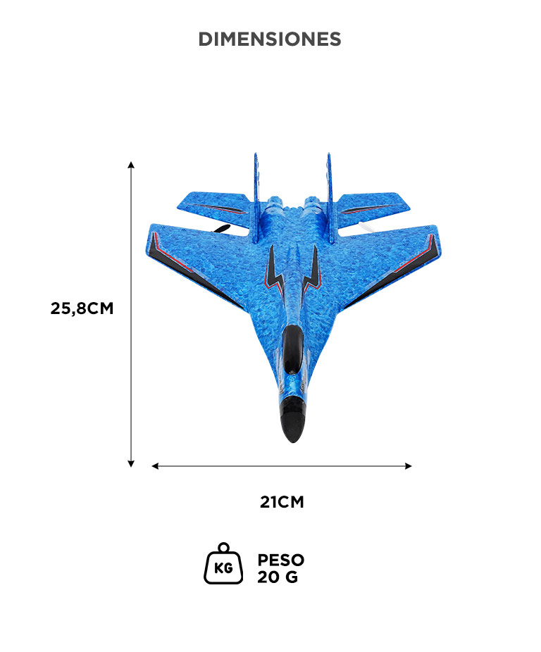 Avión Caza A Control Remoto Gadnic Carga Usb - Imagen 6