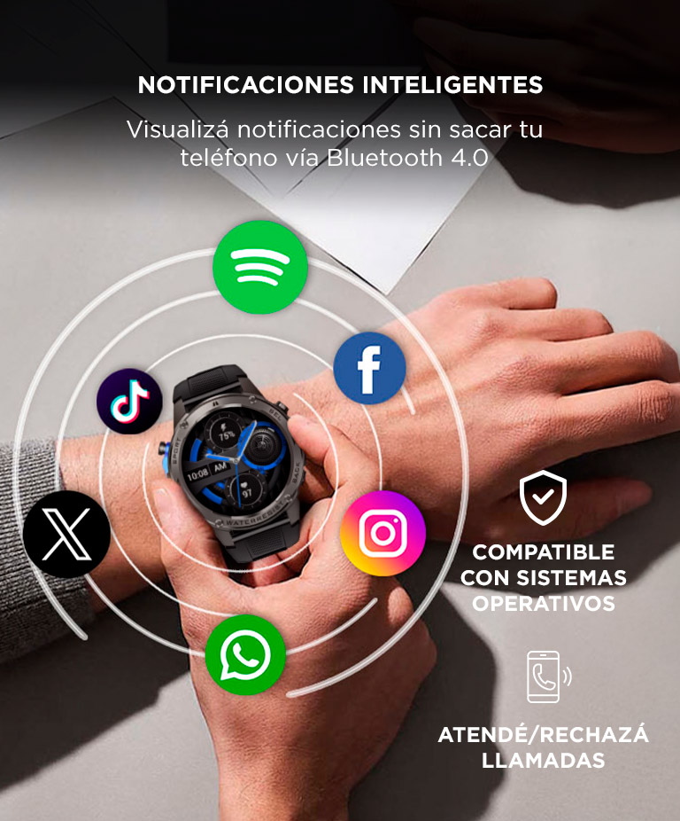 Reloj Inteligente Táctico Gadnic R231 resistente al Agua Deportivo GPS - Imagen 6