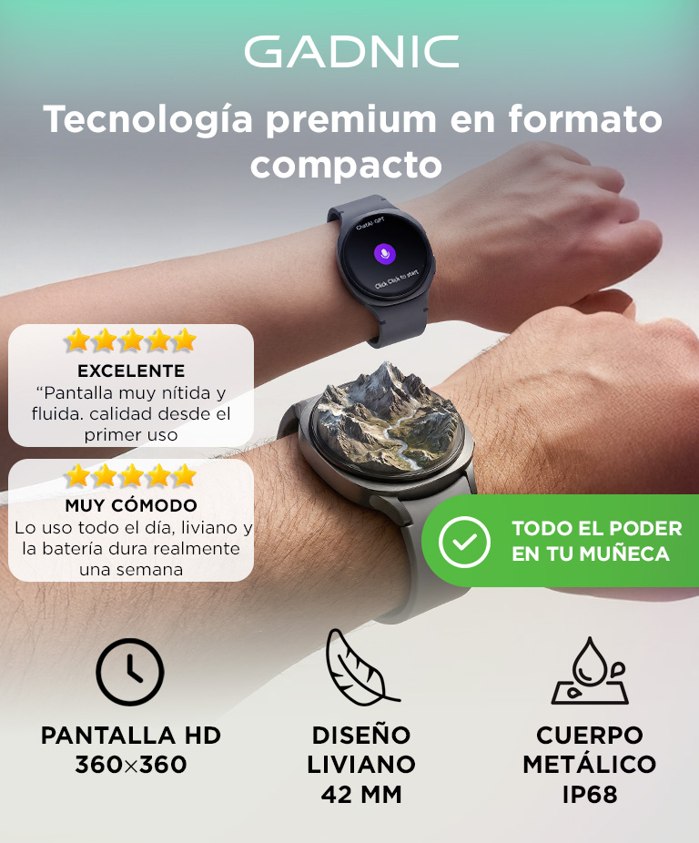 SmartWatch Gadnic Watch 8 Mini Presion Arterial NFC IP68 GPS Llamadas - Imagen 2