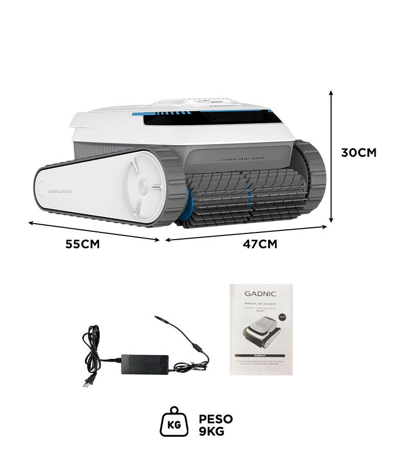 Robot Barre Fondo Gadnic Pil01 Automático Recargable 80W 5200 mAh 150 Lmin - Imagen 7