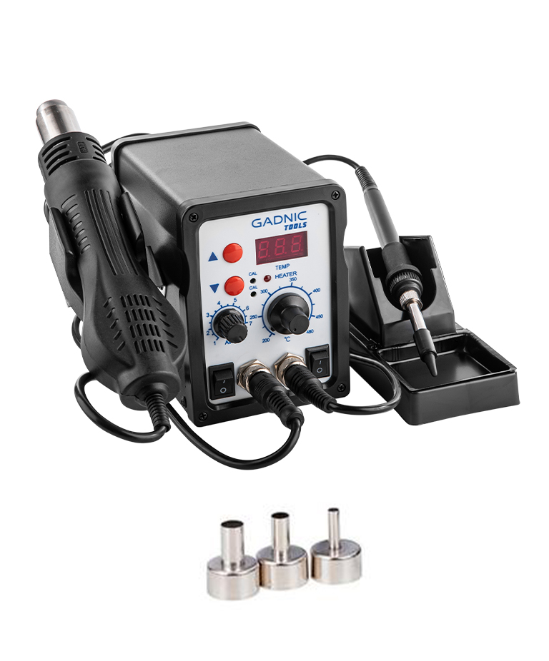 Estación de Soldado Gadnic 878D SMD 370w Aire Caliente Cautín Control PID 3 Boquillas - Imagen 7