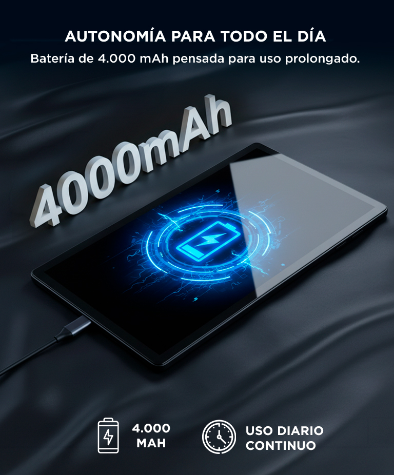 Tablet Gadnic 1036 Pulgadas 2K RAM 4GB Almacenamiento 64GB Android 10 Qualcomm Snapdragon 615 WiFi Bluetooth USB C Teclado Accesorios - Imagen 3