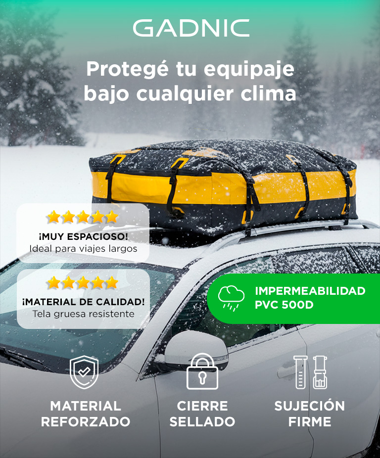 Bolso Porta Equipaje Auto Gadnic Impermeable PVC 500D Cierre Sellado Gran Capacidad XL - Imagen 2