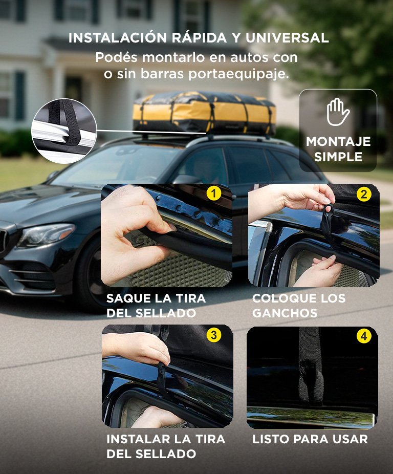 Bolso Porta Equipaje Auto Gadnic Impermeable PVC 500D Cierre Sellado Gran Capacidad XL - Imagen 5
