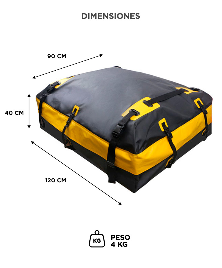 Bolso Porta Equipaje Auto Gadnic Impermeable PVC 500D Cierre Sellado Gran Capacidad XL - Imagen 6