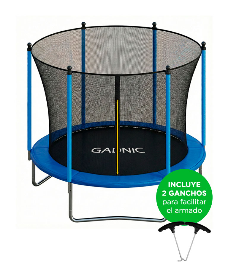 Cama Elástica Gadnic 244 cm 8 ft Trampolin Con Red De Protección Estructura Acero - Imagen 7