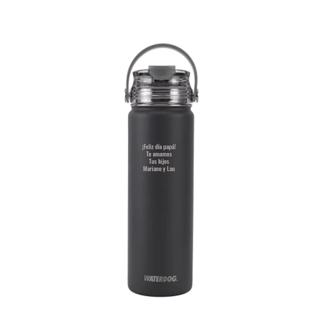 Botella térmica Waterdog Akwa - 750 ml - Grabado Personalizado - Dark Graphite
