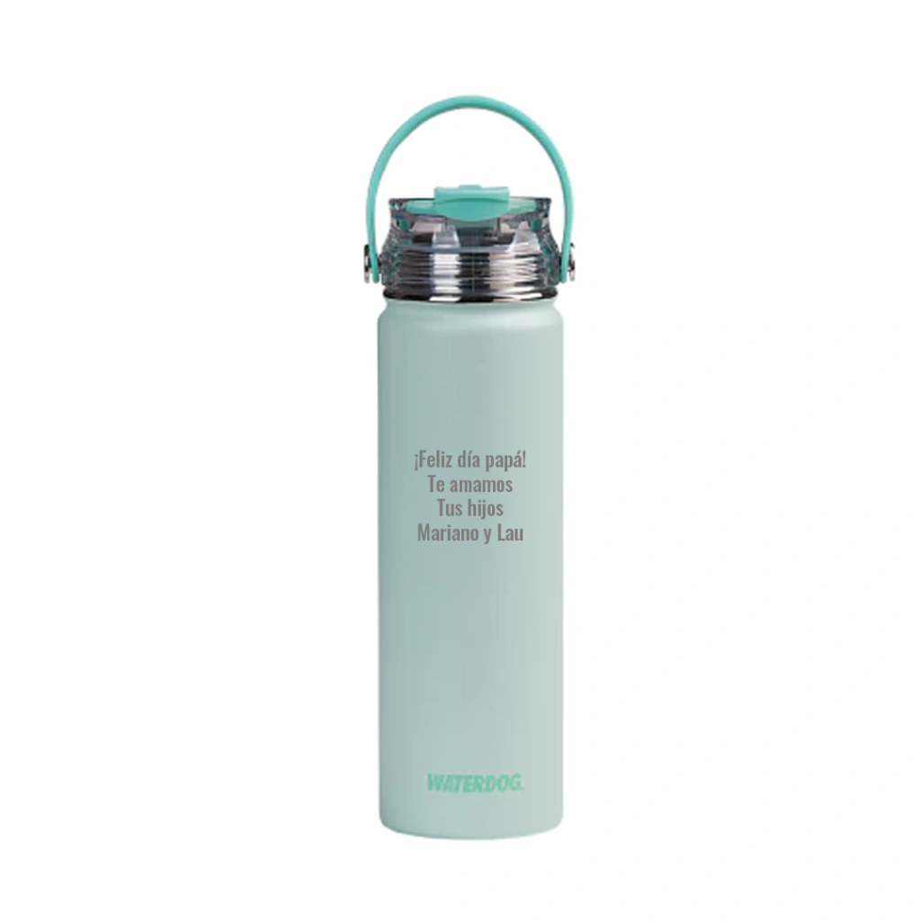 Botella térmica Waterdog Akwa - 650 ml - Grabado Personalizado - Green Salvia