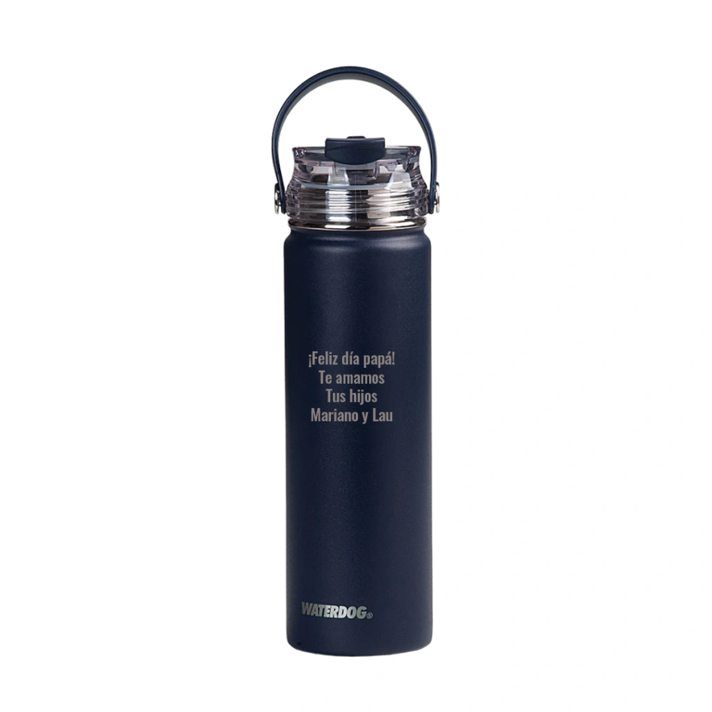 Botella térmica Waterdog Akwa - 650 ml - Grabado Personalizado - Índigo
