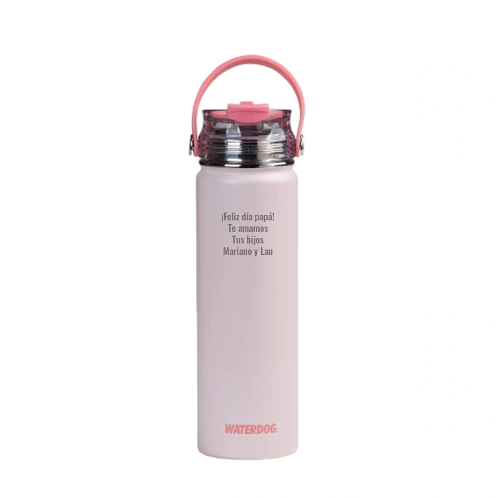 Botella térmica Waterdog Akwa - 750 ml - Grabado Personalizado - Rosa