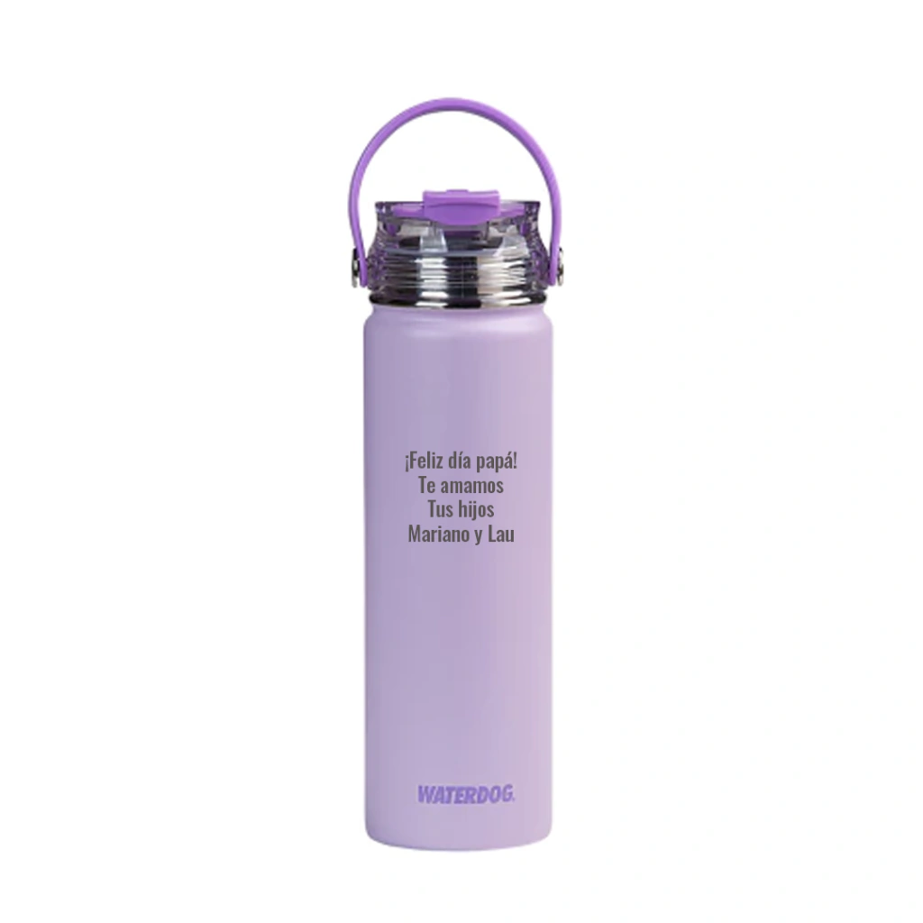 Botella térmica Waterdog Akwa - 650 ml - Grabado Personalizado - Pink Stick