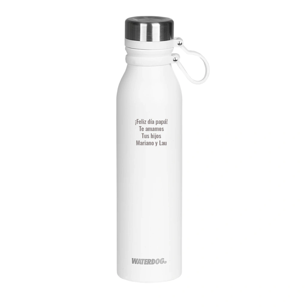 Botella térmica Waterdog Buho - 750 ml - Grabado Personalizado - Blanco
