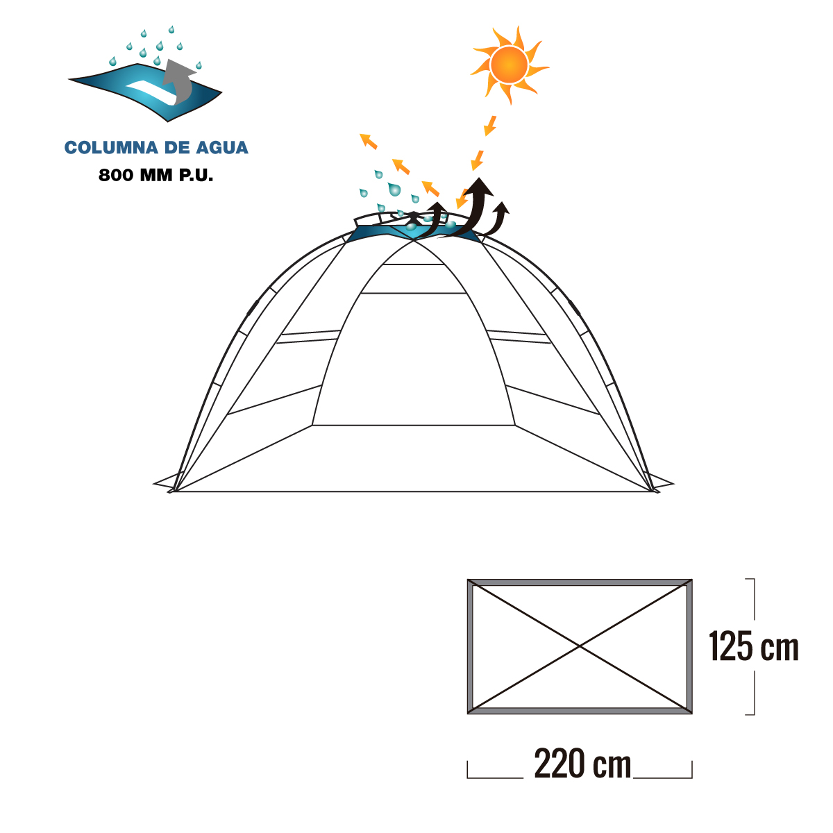 Carpa Playera Autoarmable WATERDOG - Imagen 3