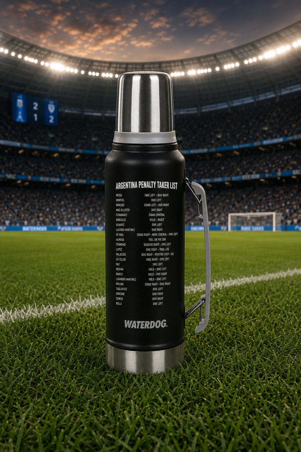 Termo Argentina Inglaterra Machete Penales Mundial Waterdog - Ombu 1000 ml