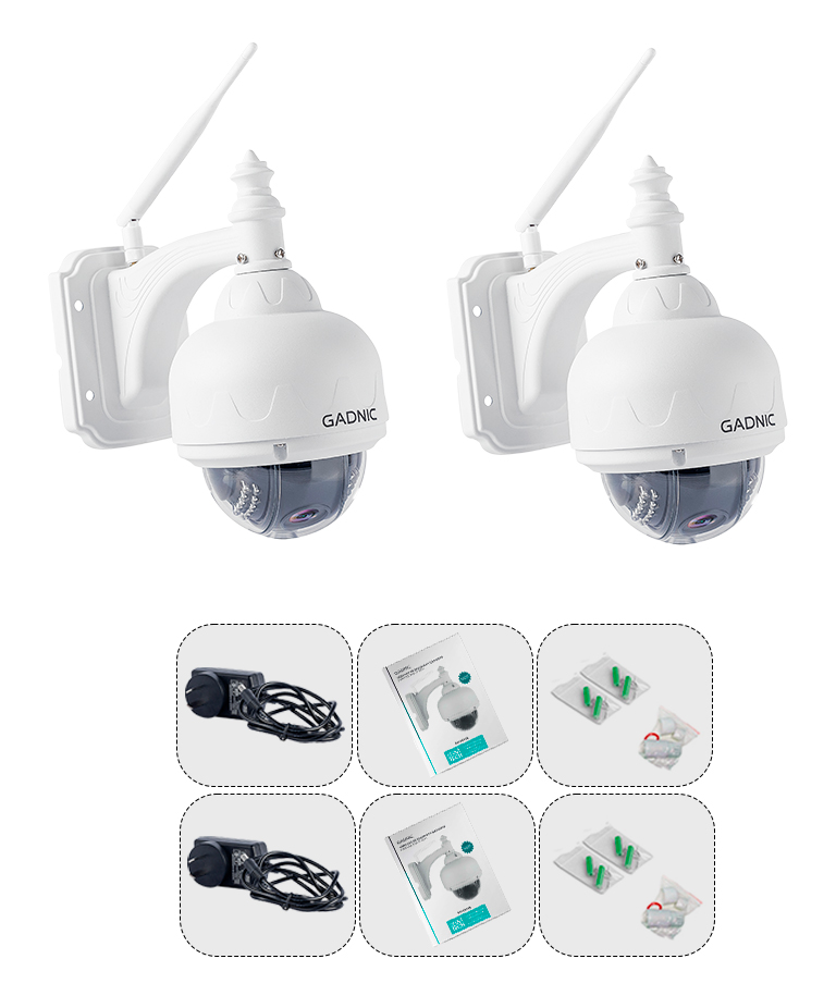 Kit x2 Cámaras De Seguridad Gadnic Domo Motorizado IP WiFi Full HD Visión Nocturna - Imagen 2