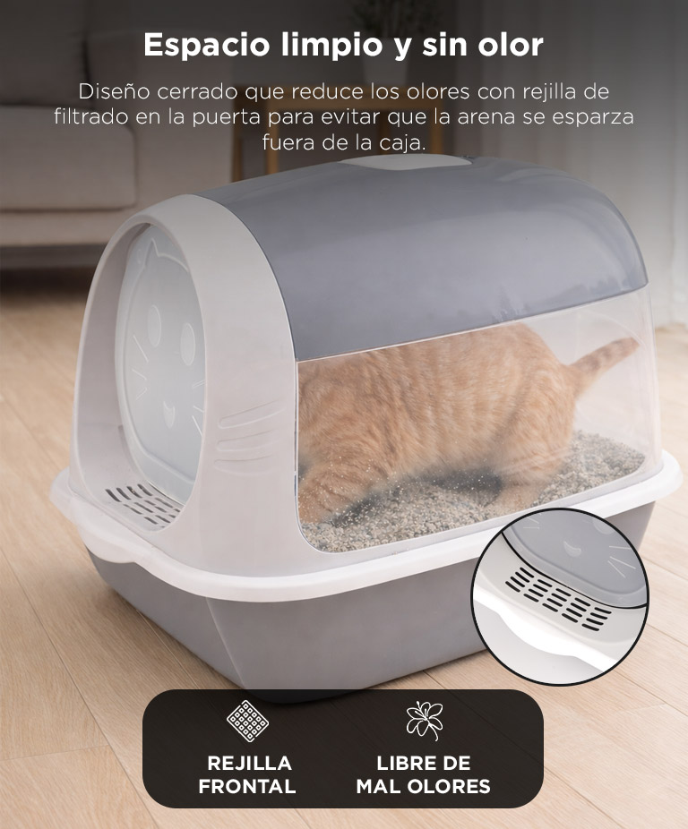 Arenero Cerrado Para Gatos Gadnic PEPT01 Litera Bandeja Anti Olor Con Pala - Imagen 3