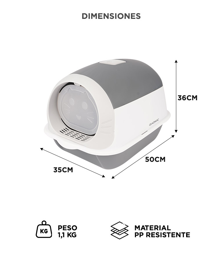 Arenero Cerrado Para Gatos Gadnic PEPT01 Litera Bandeja Anti Olor Con Pala - Imagen 6