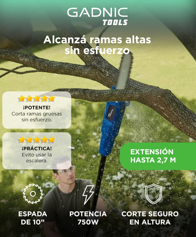 Sierra de Altura Gadnic Extensible Eléctrica 750 W 180-270 cm 250 mm - Imagen 2