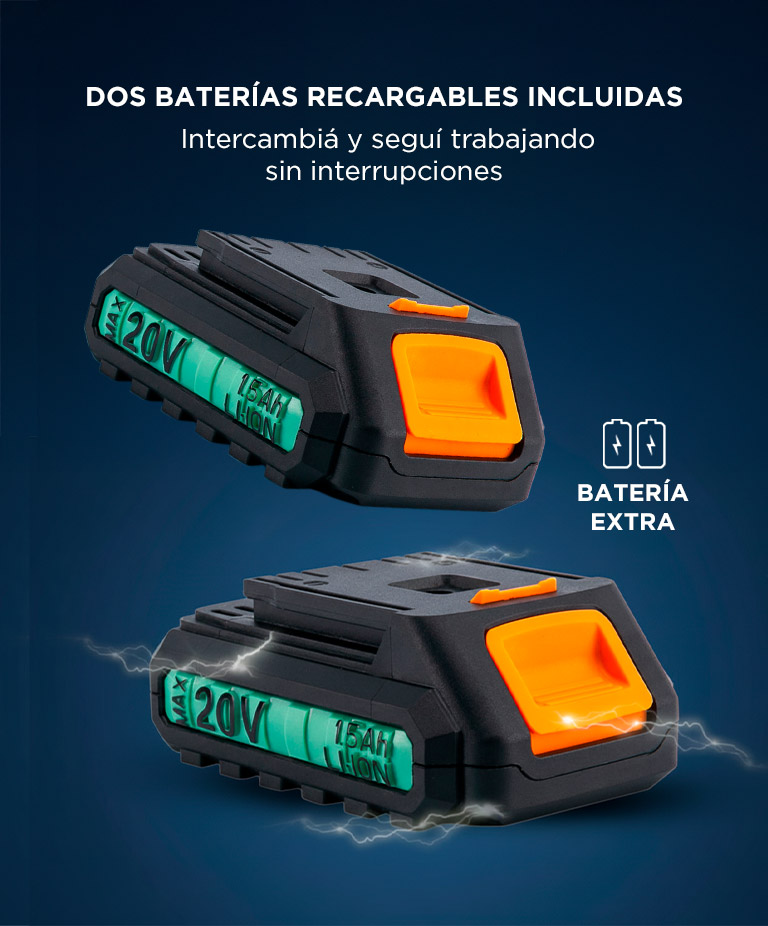 Taladro Bron By Gadnic 20 V Inalámbrico Profesional Luz LED - Imagen 4
