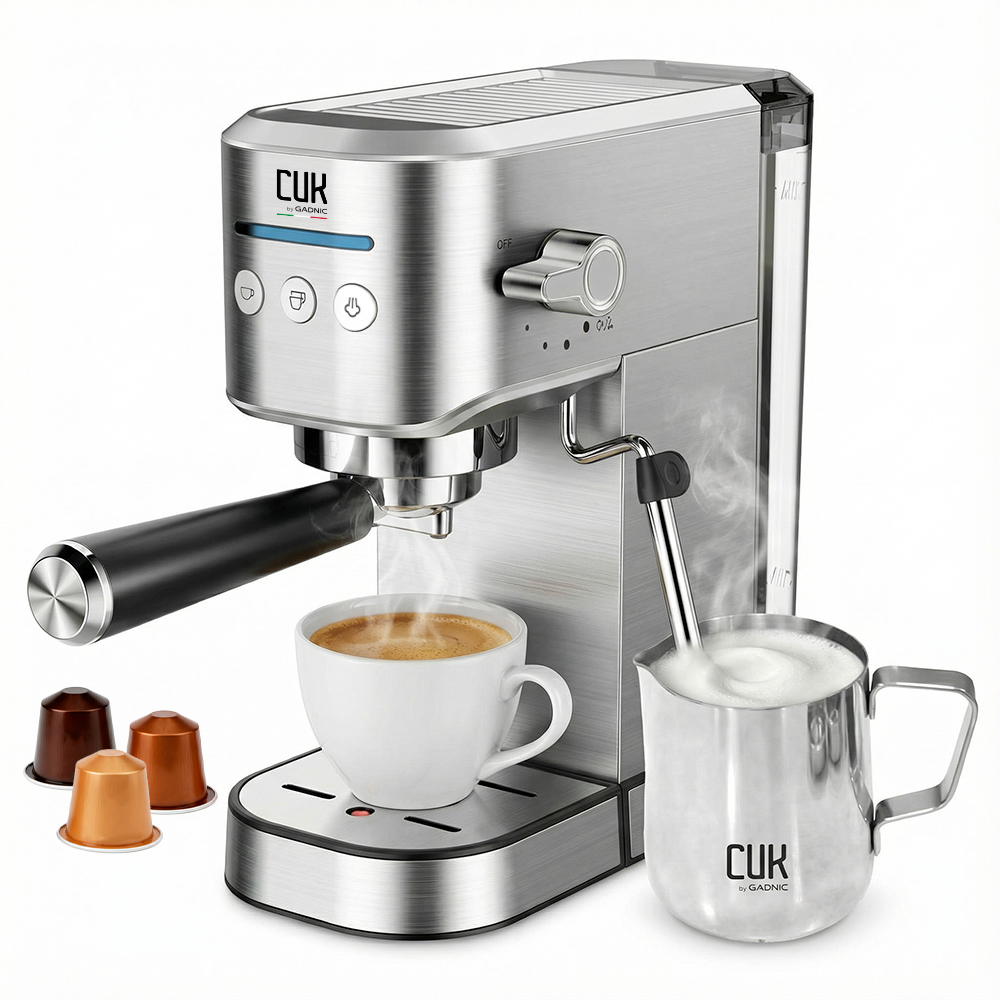 Cafetera Espresso Cuk By Gadnic 20 Bar 3 en 1 Cápsulas Café Molido Jarrito