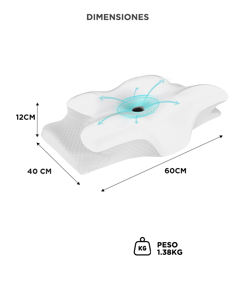 Almohada Inteligente Gadnic Espuma Memory Fresca Ergonómica Cervical - Imagen 5