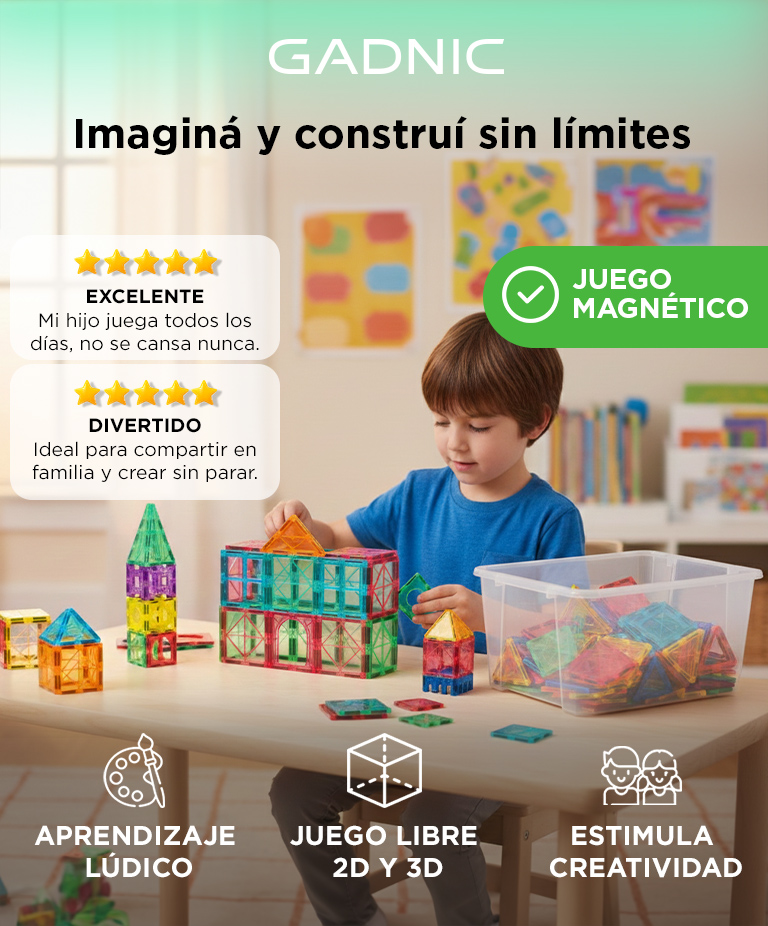 Bloques De Construcción Gadnic Magnéticos 120 Piezas De Juguetes Para Niños - Imagen 2