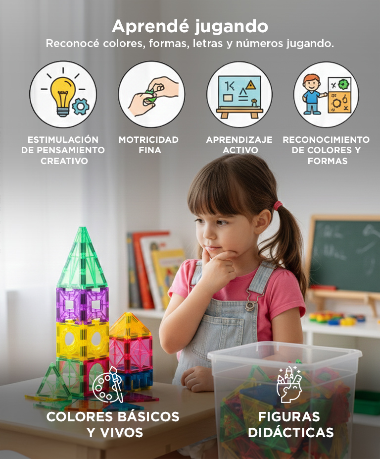 Bloques De Construcción Gadnic Magnéticos 120 Piezas De Juguetes Para Niños - Imagen 3