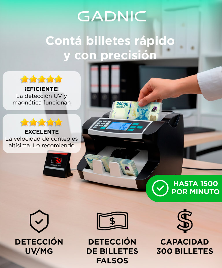 Contador De Billetes Gadnic MC-31 Profesional 1500 Billetes X Min - Imagen 2