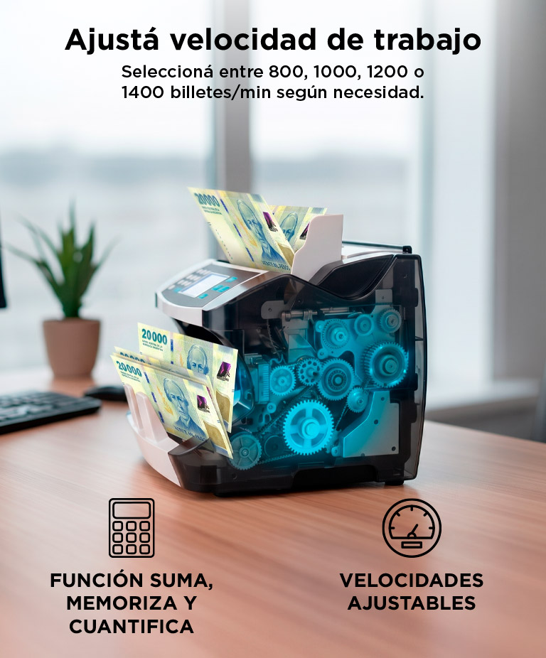 Contador De Billetes Gadnic MC-31 Profesional 1500 Billetes X Min - Imagen 4