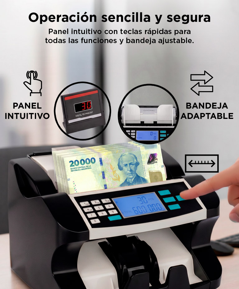 Contador De Billetes Gadnic MC-31 Profesional 1500 Billetes X Min - Imagen 5