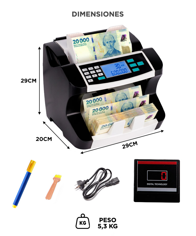 Contador De Billetes Gadnic MC-31 Profesional 1500 Billetes X Min - Imagen 6