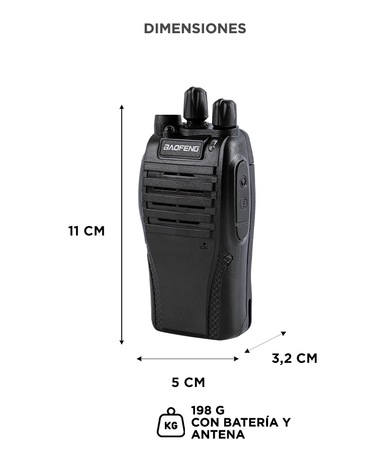 Handy Baofeng BF-999S 5w 16CH UHF Hasta 10km 2 Baterías y Manos Libres - Imagen 6