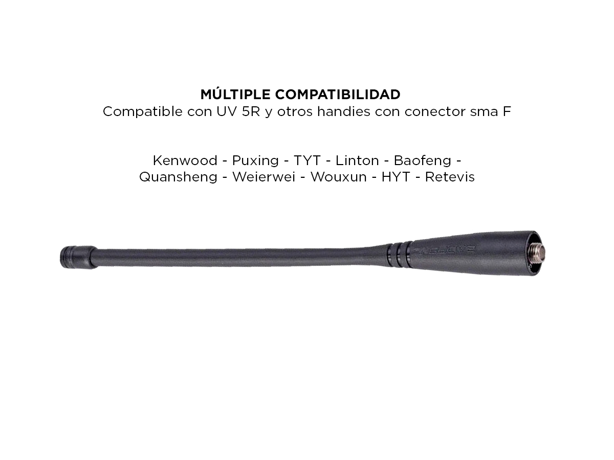Antena Baofeng 17cm SMA-F Bi-Banda UHF/VHF - Imagen 3
