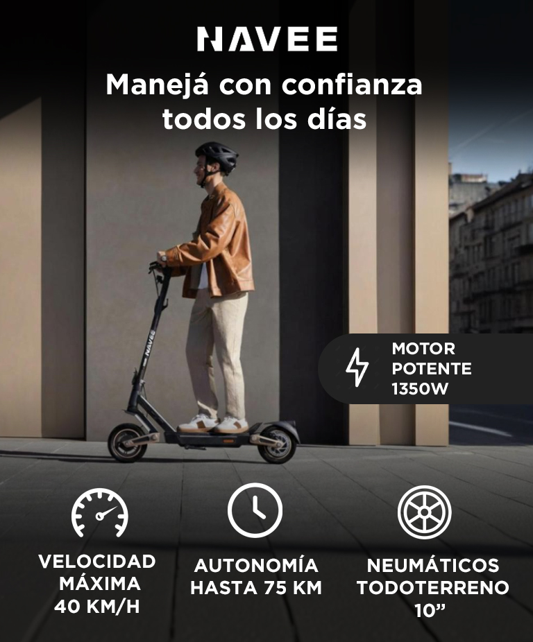 Monopatín Eléctrico Navee ST3 Pro 40kmh 1350W Autonomía Hasta 75 Km - Imagen 2