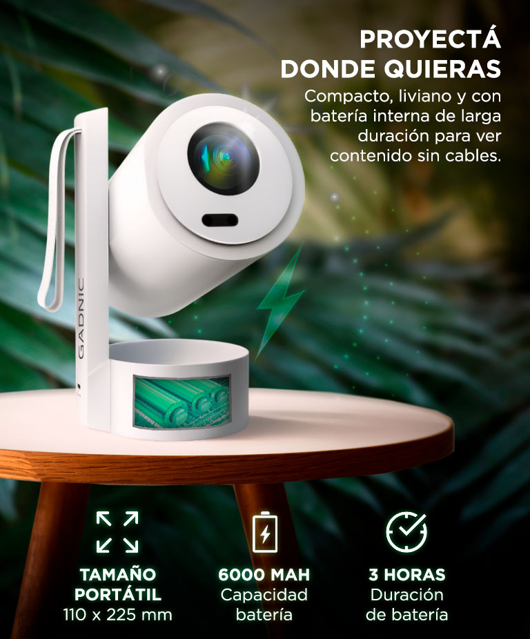 Proyector Inalámbrico Gadnic Full HD 1920x1080 Auto Enfoque Automático 250 ANSI Lumenes - Imagen 6