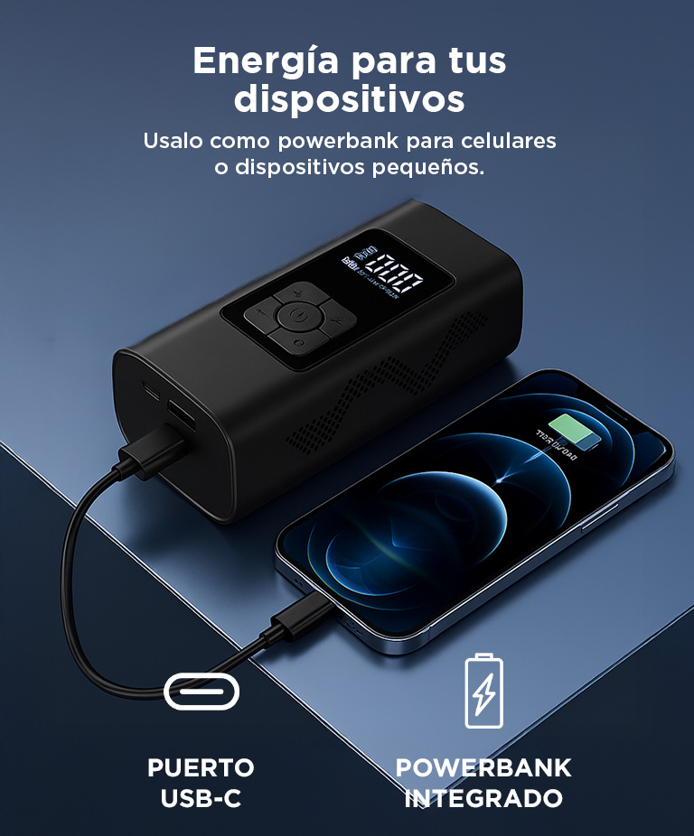 Inflador Portatil Gadnic Bateria Auto 6000mah - Imagen 5