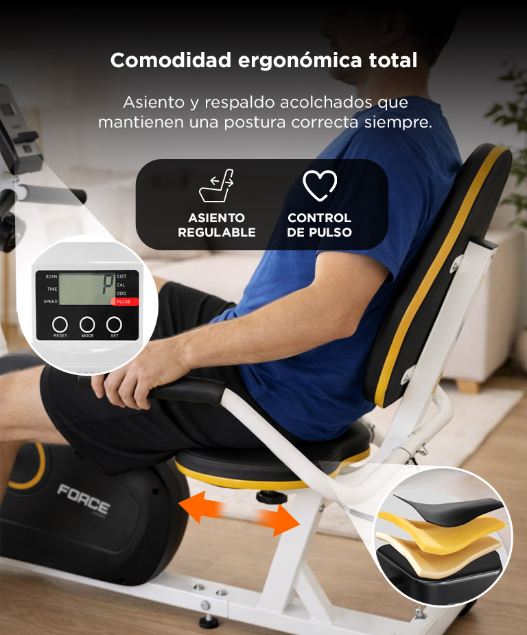 Bicicleta Estatica Inteligente Force By Gadnic 8 Niveles Pantalla LCD App - Imagen 3