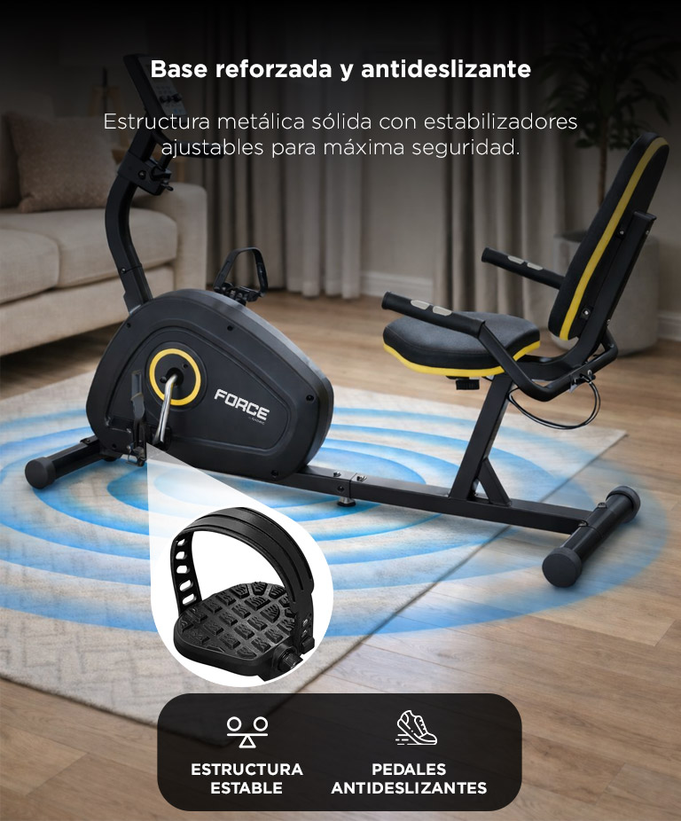 Bicicleta Estatica Inteligente Force By Gadnic 8 Niveles Pantalla LCD App - Imagen 5