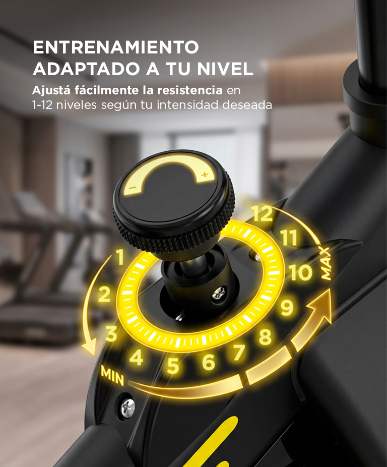 Bicicleta Fija Force By Gadnic Con Medidor De Cadencia Disco Inercia 13 Kg Display LCD Soporta Hasta 200 Kg - Imagen 5
