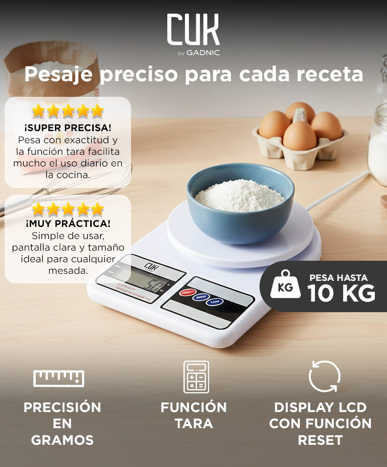 Balanza De Cocina Gadnic Digital Hasta 10 Kg - Imagen 2
