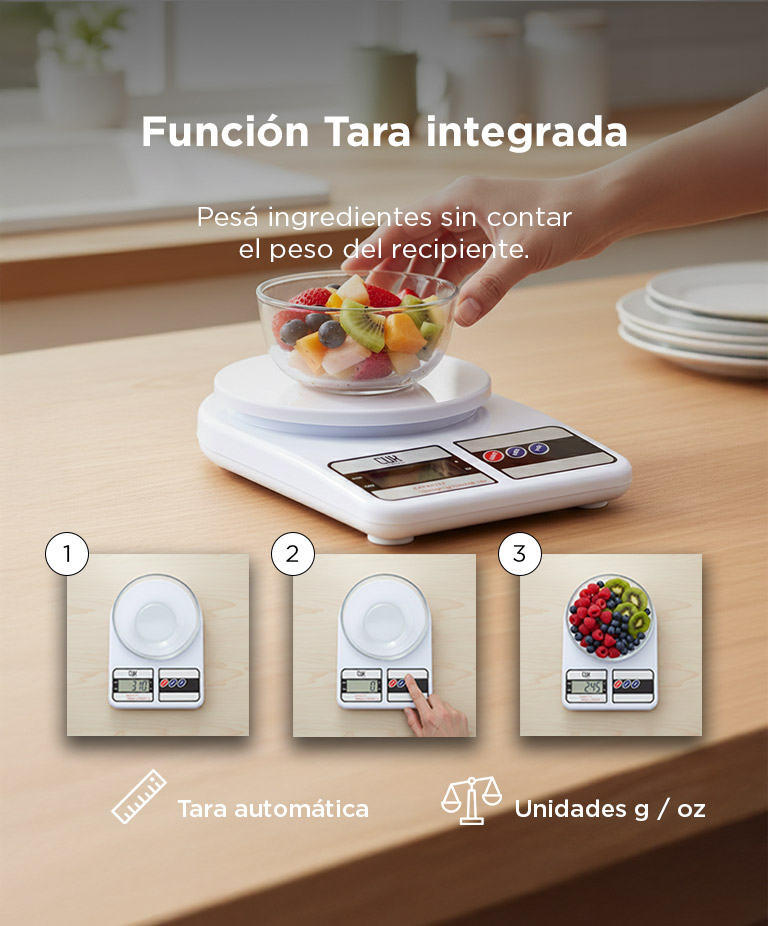 Balanza De Cocina Gadnic Digital Hasta 10 Kg - Imagen 3
