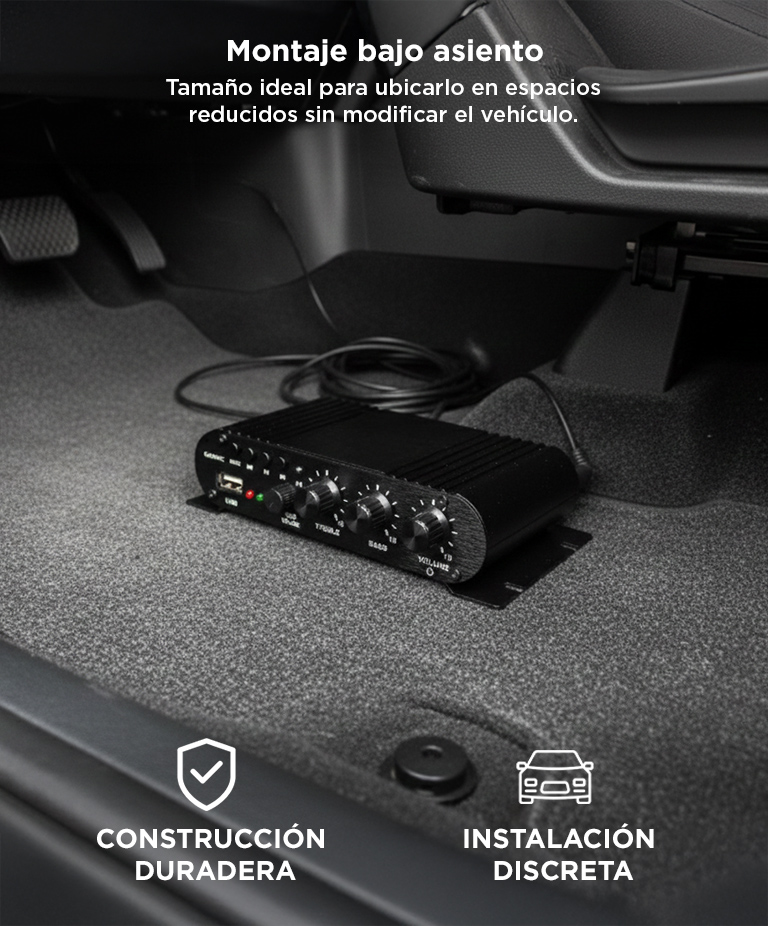 Amplificador BT Gadnic Para Auto Alta Potencia Con Conexion Inalambrica Control Remoto Para Sistema De Audio - Imagen 5