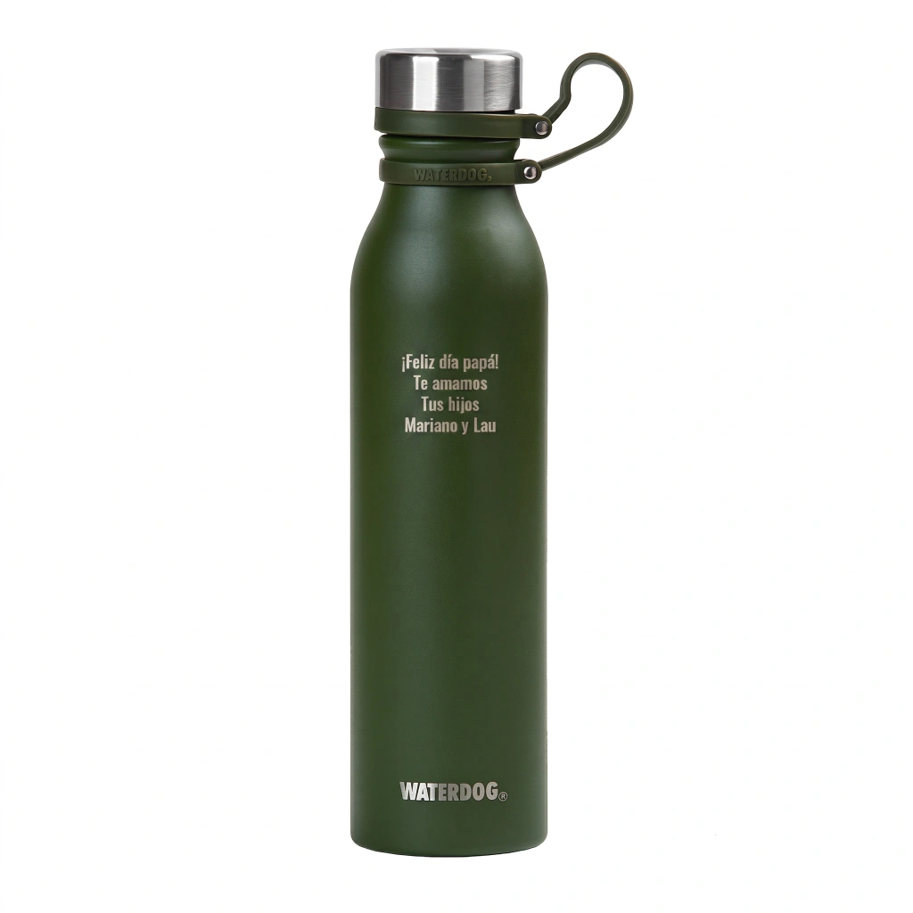 Botella térmica Waterdog Buho - 750 ml - Grabado Personalizado - Verde